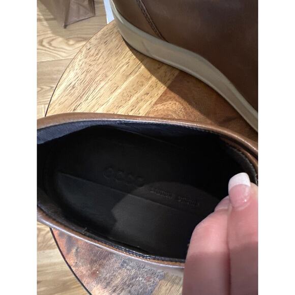 Ecco Brown Leather Casual Sneakers - Picture 5 of 8